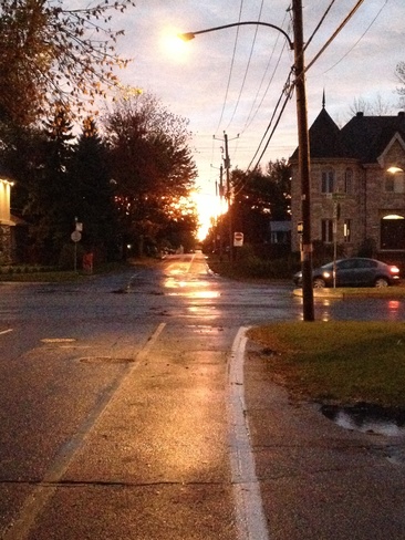 sunset after storm Brossard, Quebec Canada