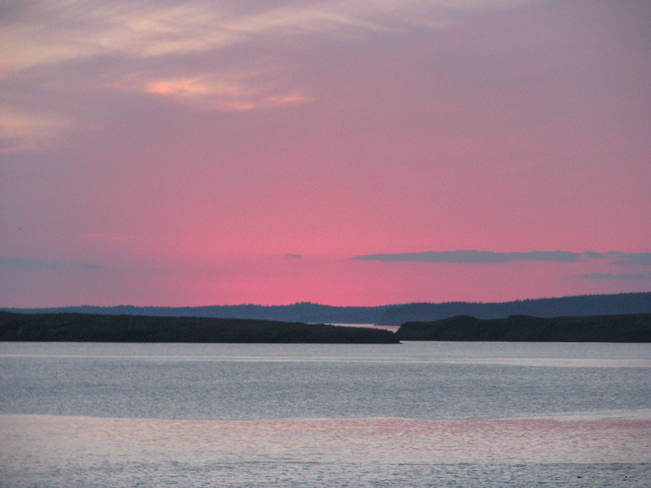 the pink sunset Maces Bay, New Brunswick Canada