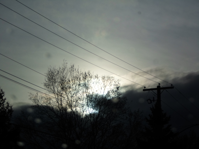 Dark Clouds, mix between rain and snow Elliot Lake, Ontario Canada