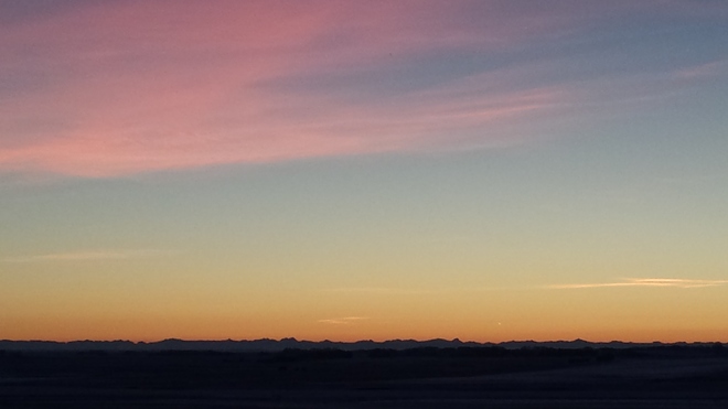 Beautiful winter sunset Rockyford, Alberta Canada