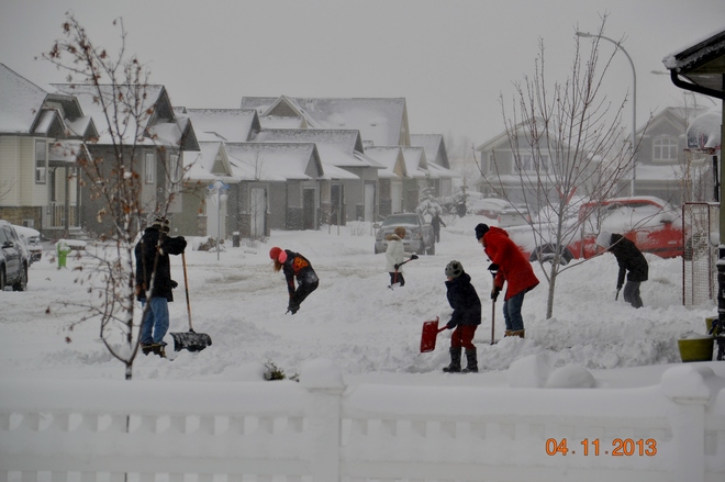 Snow Shoveling Excercise Calgary, Alberta Canada
