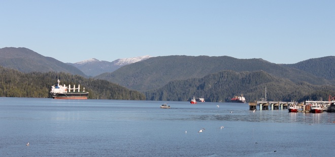 Clear and blue skies over the ocean... Prince Rupert, British Columbia Canada