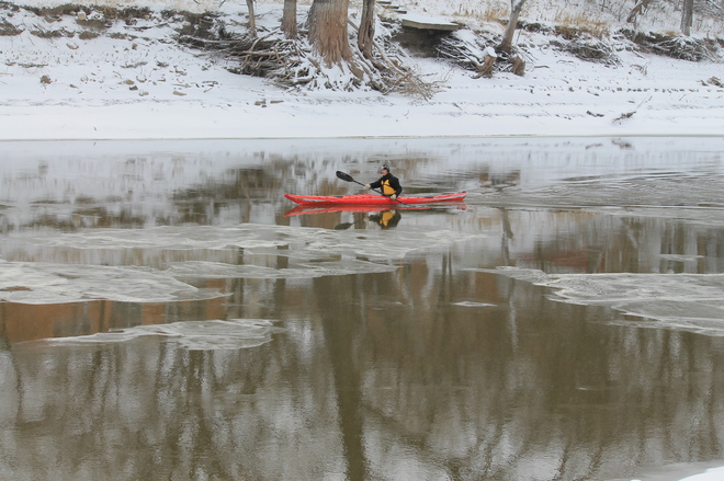 Winter Kayak Winnipeg, Manitoba Canada