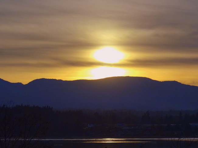 Glazed setting sun Comox Valley, British Columbia Canada