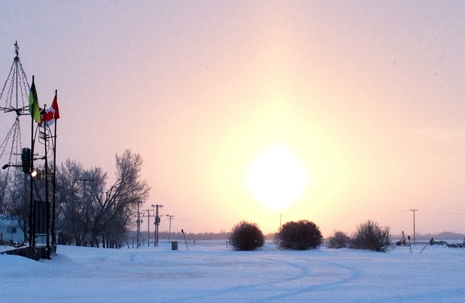 Snowy Sunrise Central Butte, Saskatchewan Canada