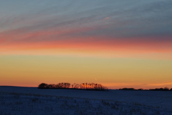 evening sunset on the prairies Reward, Saskatchewan Canada