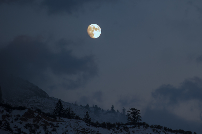 Full Moon Rising Kamloops, British Columbia Canada