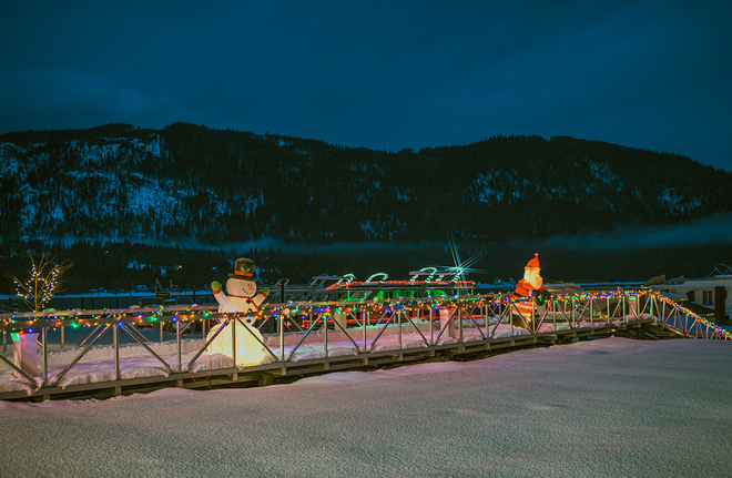 Christmas in the air at Waterway Sicamous, British Columbia Canada