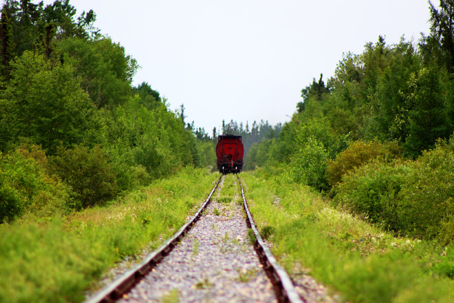 Train tracks The Pas, Manitoba Canada