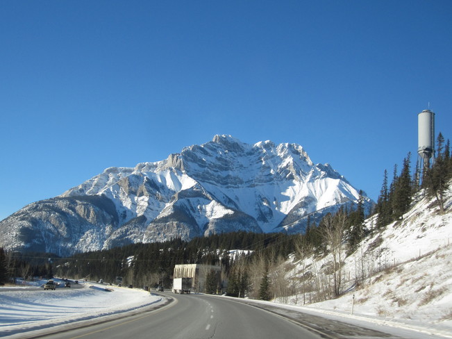 Driving down Highway 1 Canmore, Alberta Canada