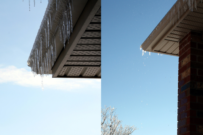 Ice on Our Roof is Starting to Melt Guelph, Ontario Canada