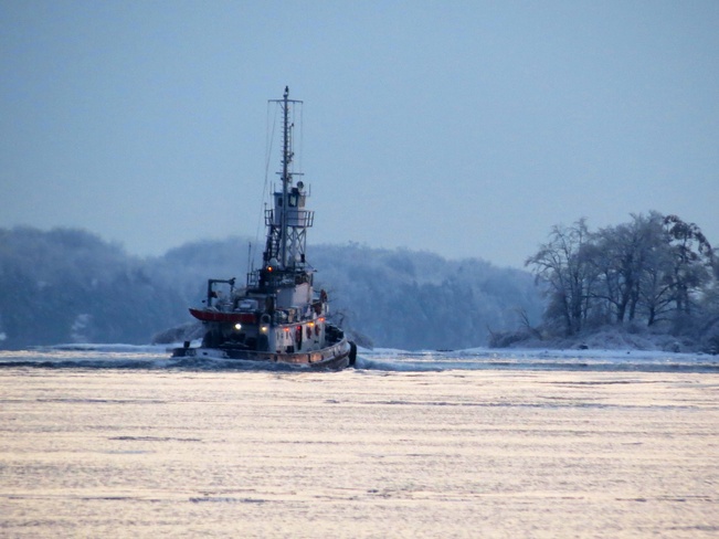 Tugboat on the river Brockville, Ontario Canada