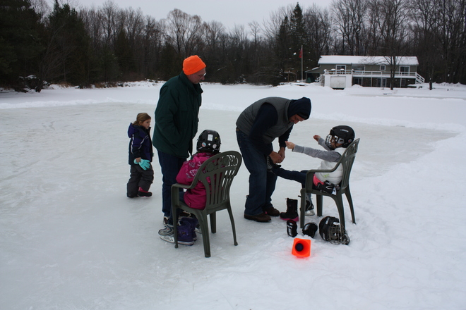 Daddy made a rink Fenelon Falls, Ontario Canada