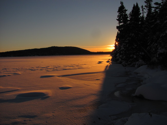 Pond Christmas Sunset Tors Cove, Newfoundland and Labrador Canada