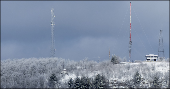 Elliot Lake lookout with all the towers. Elliot Lake, Ontario Canada