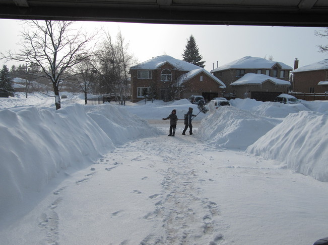Shoveling the Driveway Barrie, Ontario Canada