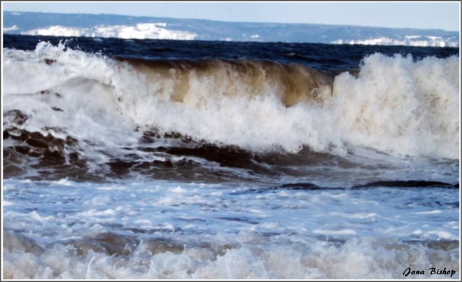 Crashing Winter waves Canning, Nova Scotia Canada