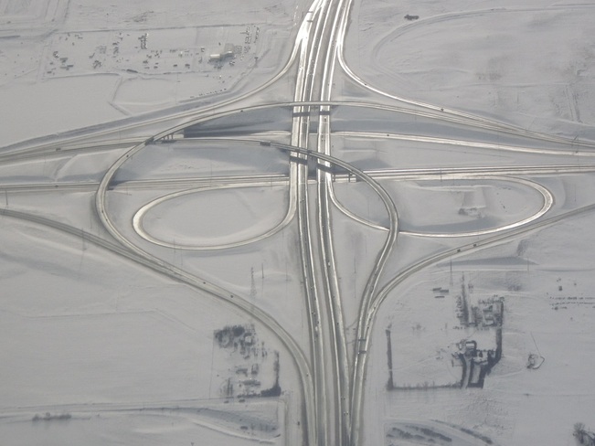 crossing highways Calgary, Alberta Canada