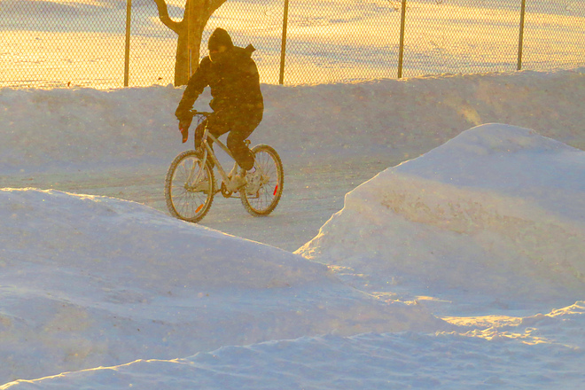 Brave biker! Goderich, Ontario Canada
