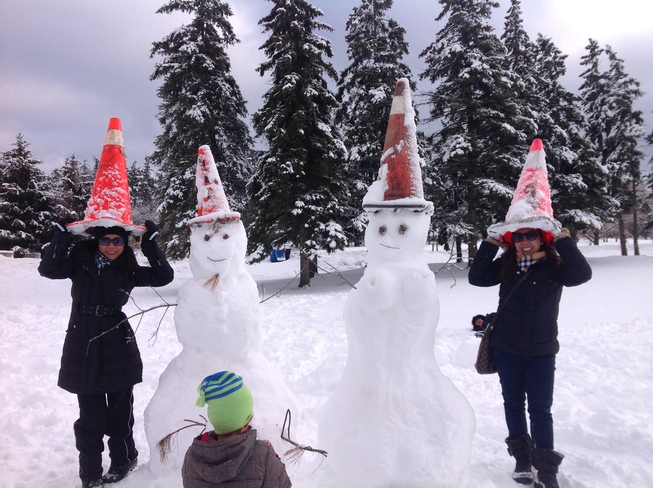 the 2 ladies with snowman Toronto, Ontario Canada
