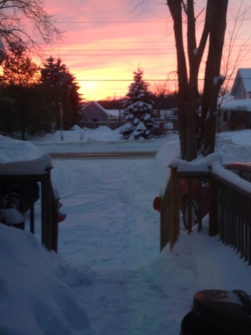 sunset after snow Cameron, Ontario Canada