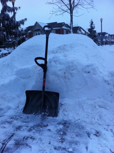 Huge snow mounds Grimsby, Ontario Canada