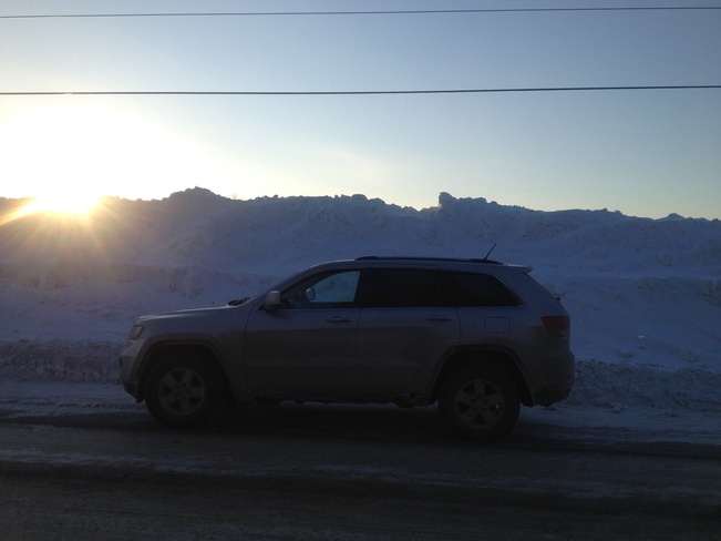massive snow bank Murillo, Ontario Canada