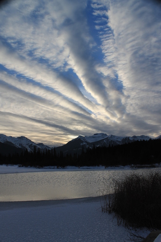 Ice and Clouds at days end Banff, Alberta Canada