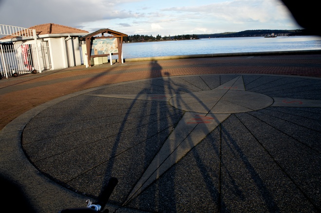 Sunset ,shadow & Compass Nanaimo, British Columbia Canada