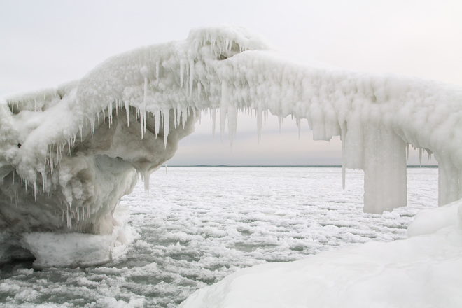 Ice arch Brighton, Ontario Canada