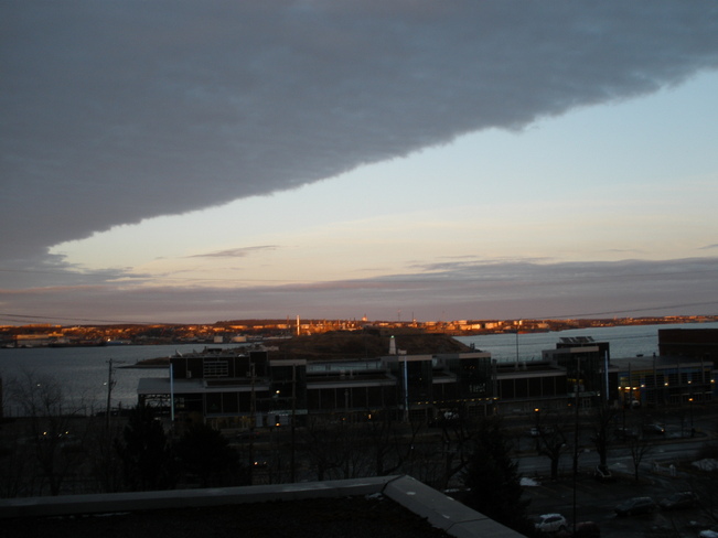 dark clouds moving in Halifax, Nova Scotia Canada