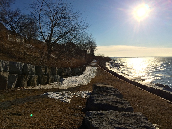 Ice Disappearing on Lake Ontario St. Catharines, Ontario Canada
