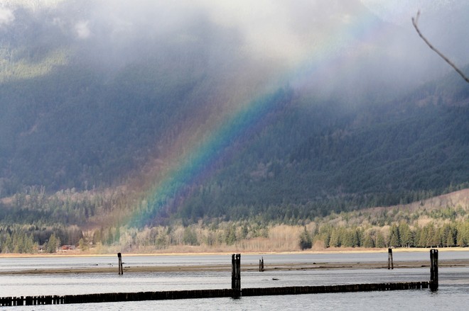 a rainbow at harisson mills. Chilliwack, British Columbia Canada