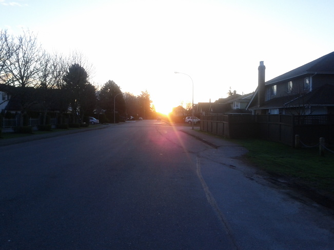 First Sunrise in Spring 2014 ! Richmond, British Columbia Canada