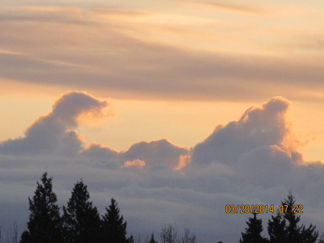 Sunrise clouds Cloverdale, British Columbia Canada