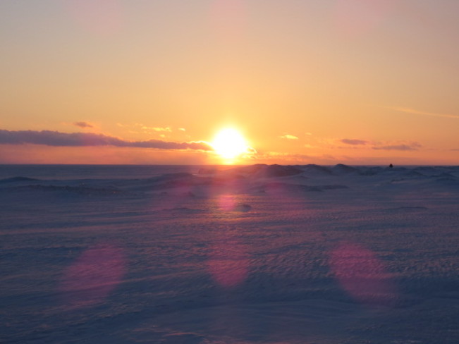 frozen notawasaga bay sunset Tiny, Ontario Canada