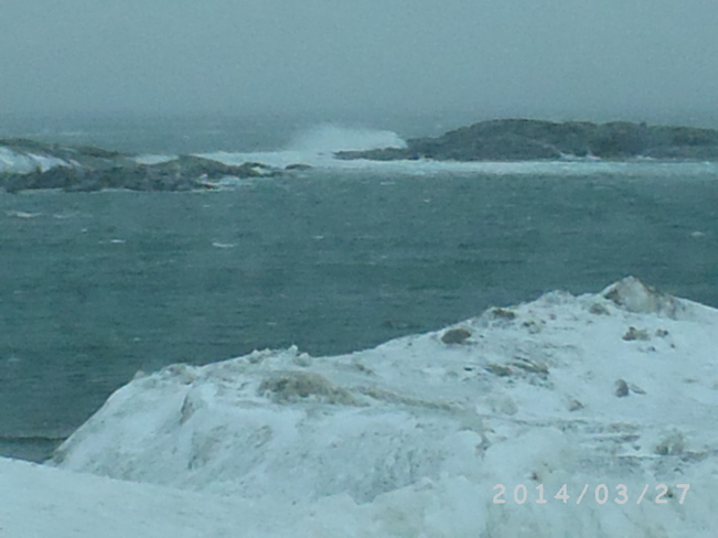 Wave over the rock Channel-Port aux Basques, Newfoundland and Labrador Canada