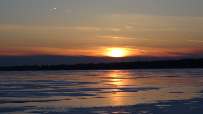 Sunset on Icy Lake Stella, Ontario Canada