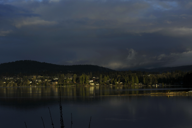 dawn but rain looming Sooke, British Columbia Canada