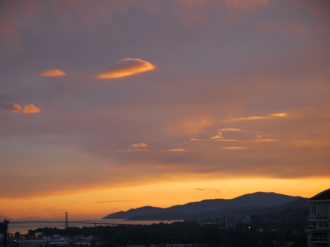 Mid-June Sunset Over Vancouver North Vancouver, BC