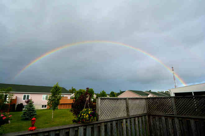 rainbow cross my yard Rothesay, NB