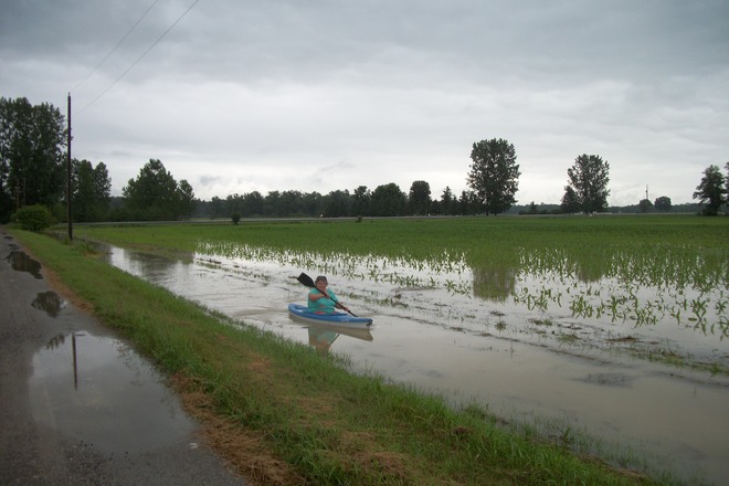Flooded farm fields Ottawa, Ontario Canada