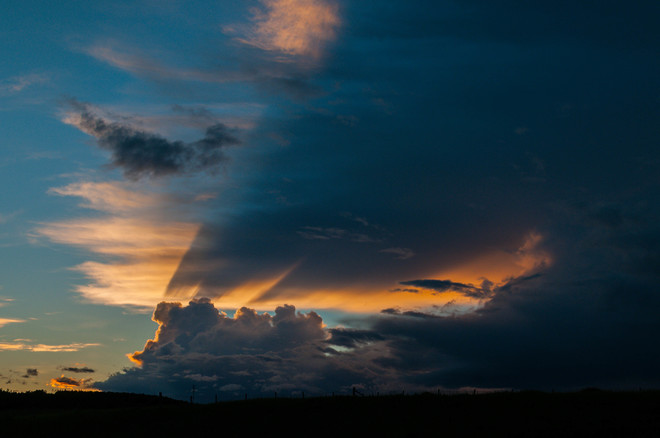 Rainstorm clouds at sunset Alberta 1, AB T0L, Canada