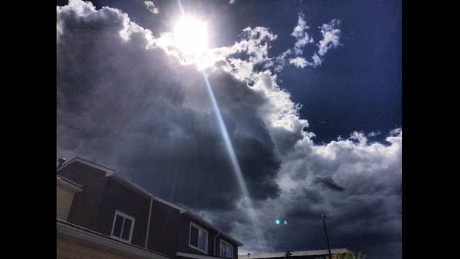 Sun rays. Fort McMurray, Alberta Canada