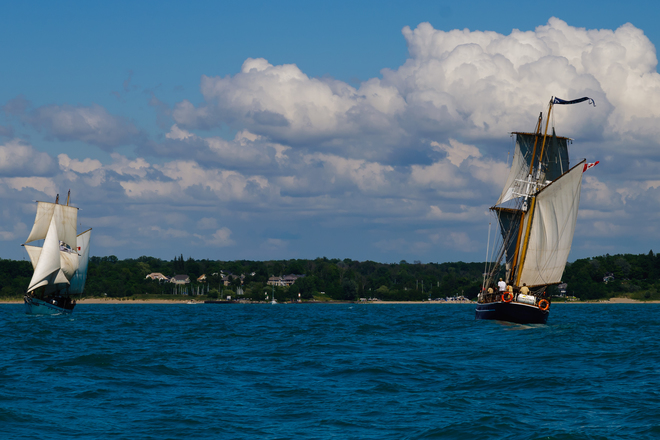 Tall Ships arrive at Bayfield Lakeshore Lane, Bayfield, ON, Canada