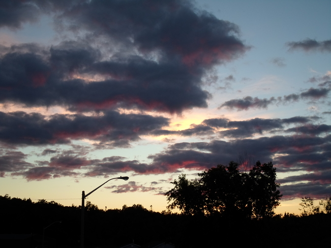 Sunset with DARK CLOUDS/and DARK PINK MIX E.L. Elliot Lake, Ontario Canada