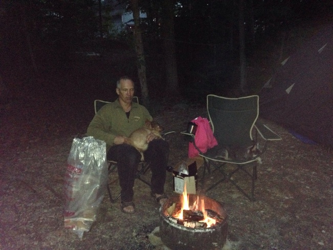 Sitting at the campfire Northeastern Manitoulin and The Islands, Ontario Canada