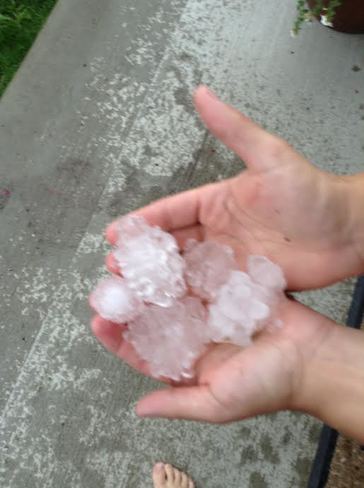 Large hail Okotoks, AB