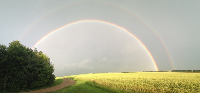 Double Rainbow Kinistino, Saskatchewan Canada