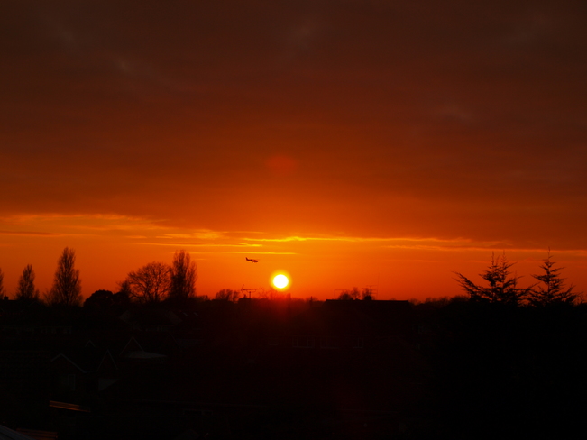 Sunset on the first day of meteorological Winter. Clacton-on-Sea, United Kingdom
